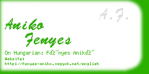 aniko fenyes business card